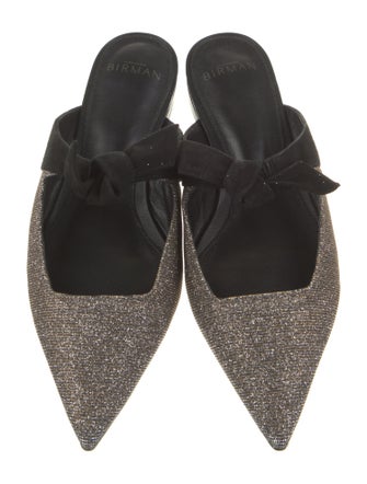 Alexandre Birman Leather Beaded Accents Mules