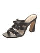 Alexandre Birman Leather Bow Accents Slides