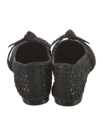 Alexandre Birman Straw Bow Accents Moccasins