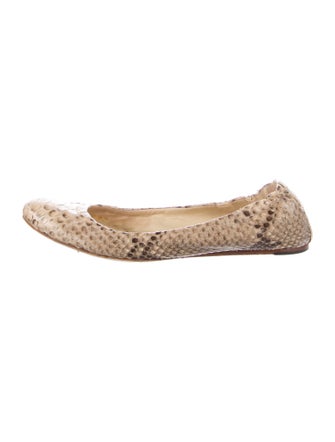 Alexandre Birman Snakeskin Animal Print Ballet Flats