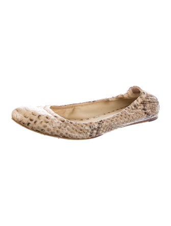 Alexandre Birman Snakeskin Animal Print Ballet Flats