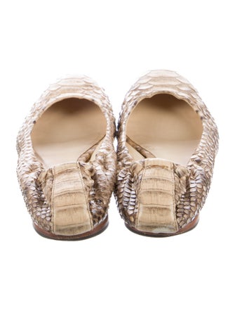 Alexandre Birman Snakeskin Animal Print Ballet Flats
