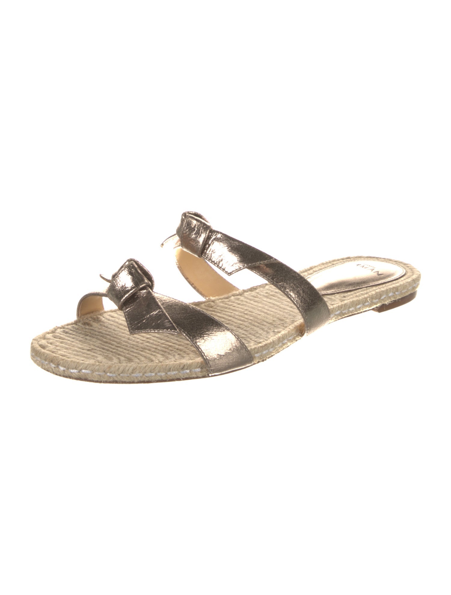 Alexandre Birman Leather Bow Accents Espadrilles