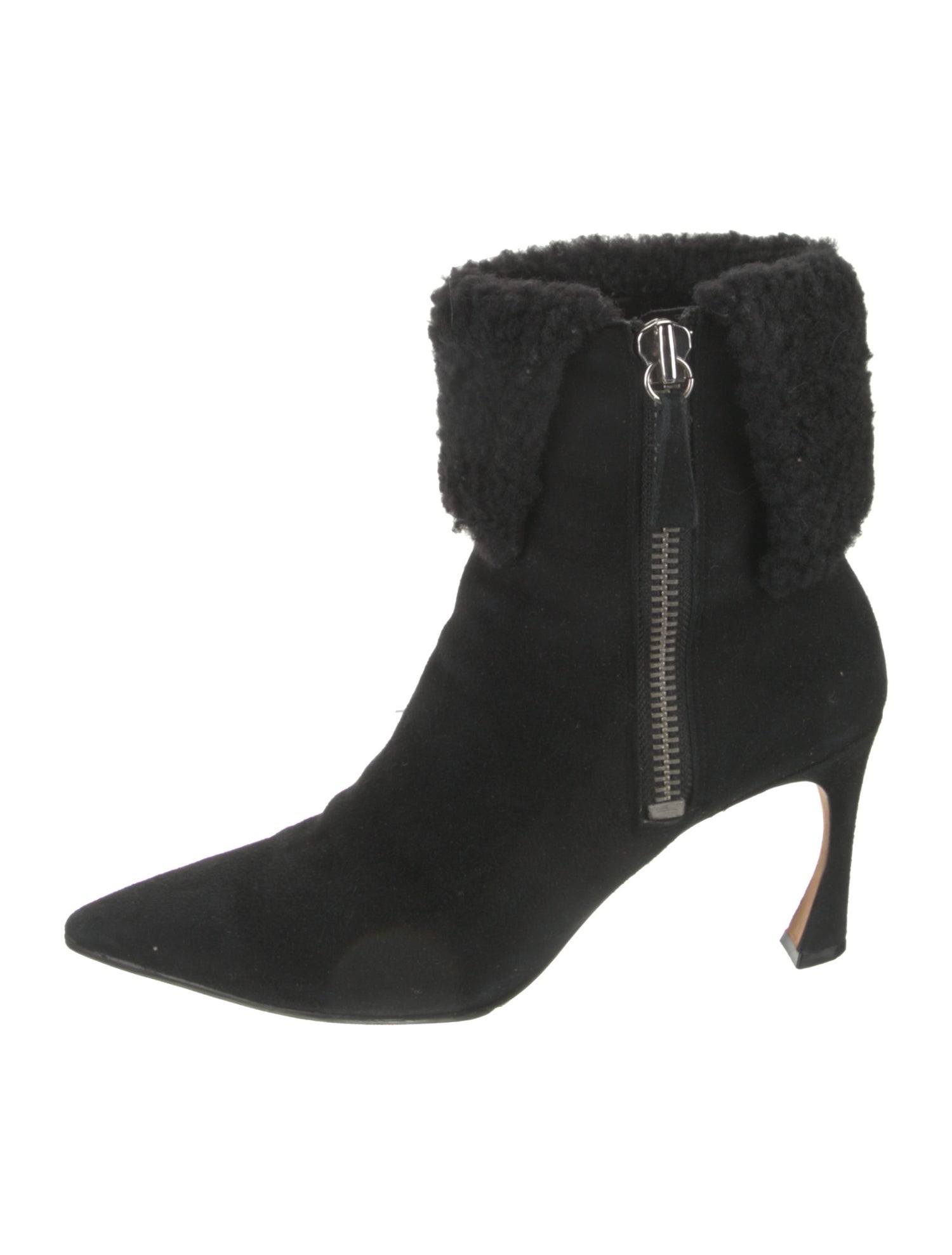 Alexandre Birman Suede Fur Trim Boots