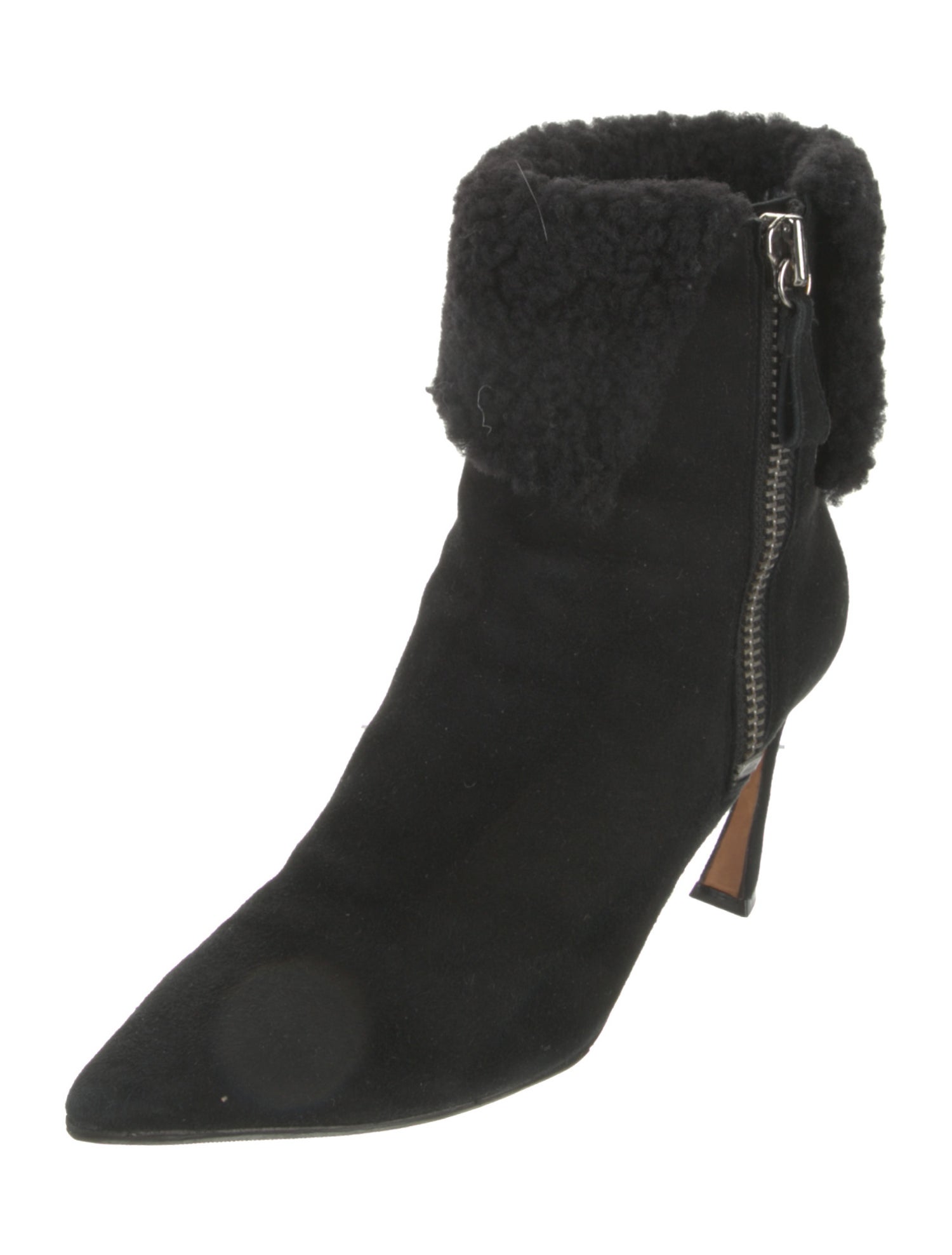 Alexandre Birman Suede Fur Trim Boots
