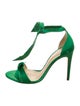 Alexandre Birman Satin Bow Accents T-Strap Sandals
