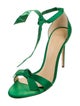 Alexandre Birman Satin Bow Accents T-Strap Sandals