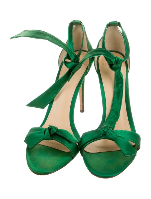 Alexandre Birman Satin Bow Accents T-Strap Sandals