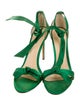 Alexandre Birman Satin Bow Accents T-Strap Sandals