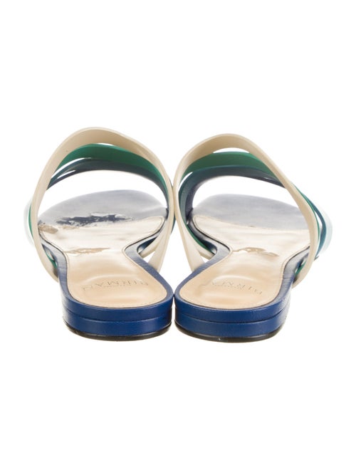 Alexandre Birman Leather Colorblock Pattern Slides