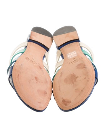 Alexandre Birman Leather Colorblock Pattern Slides