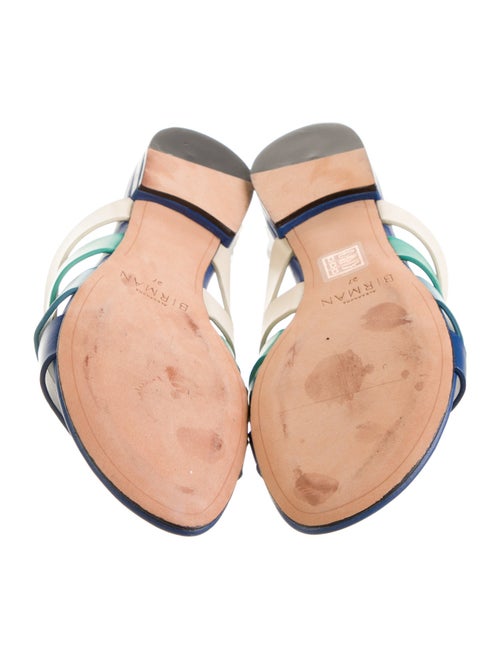 Alexandre Birman Leather Colorblock Pattern Slides