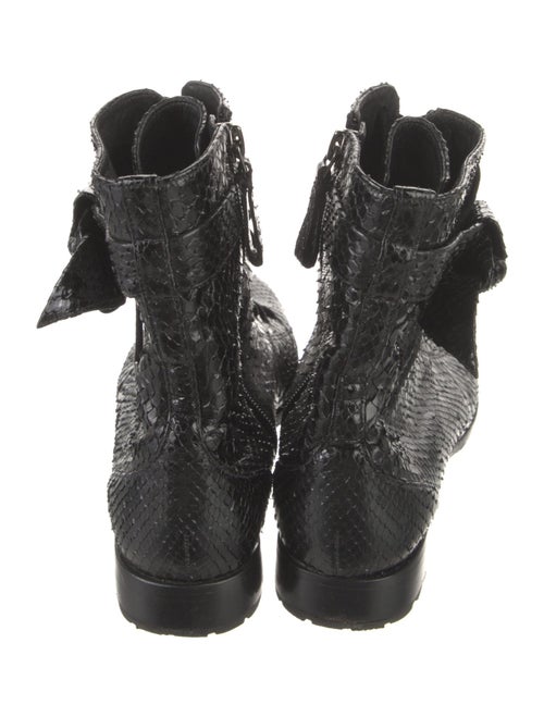 Alexandre Birman Embossed Leather Printed Combat Boots