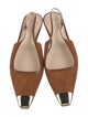 Alexandre Birman Suede Leather Trim Embellishment Slingback Flats