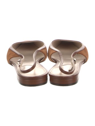 Alexandre Birman Suede Leather Trim Embellishment Slingback Flats