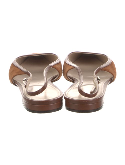 Alexandre Birman Suede Leather Trim Embellishment Slingback Flats