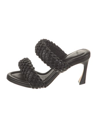 Alexandre Birman Leather Braided Accents Slides