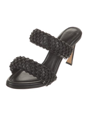 Alexandre Birman Leather Braided Accents Slides