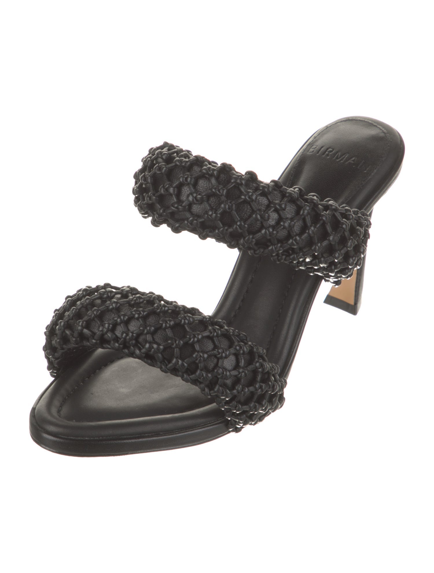 Alexandre Birman Leather Braided Accents Slides