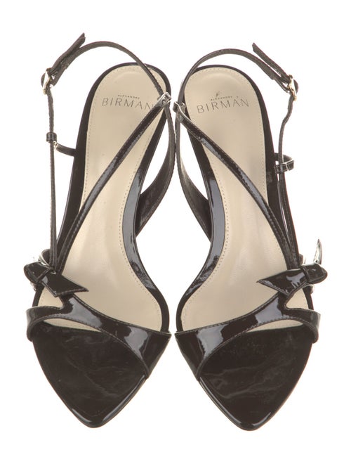 Alexandre Birman Patent Leather Leather Trim Embellishment Slingback Sandals