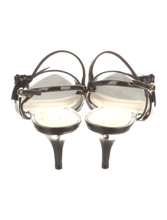 Alexandre Birman Patent Leather Leather Trim Embellishment Slingback Sandals