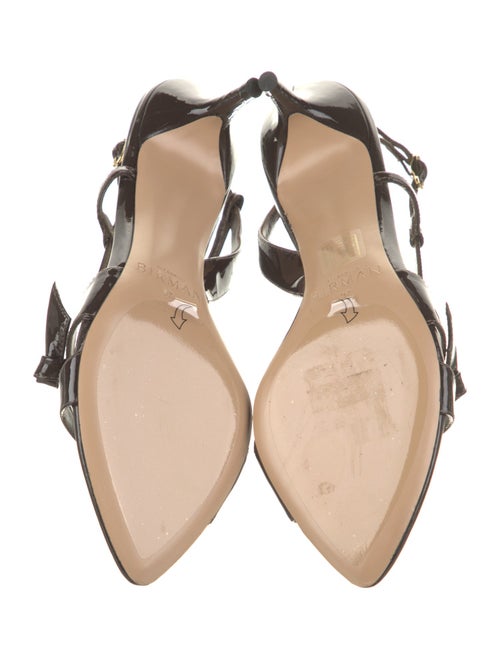 Alexandre Birman Patent Leather Leather Trim Embellishment Slingback Sandals