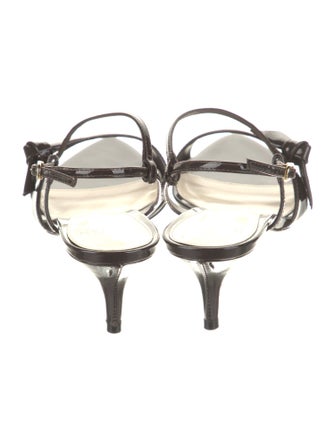 Alexandre Birman Patent Leather Animal Print Slingback Sandals