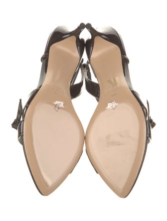 Alexandre Birman Patent Leather Animal Print Slingback Sandals