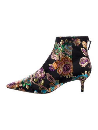 Alexandre Birman Satin Floral Print Boots