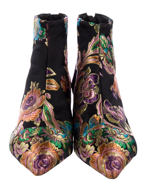 Alexandre Birman Satin Floral Print Boots