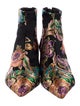Alexandre Birman Satin Floral Print Boots
