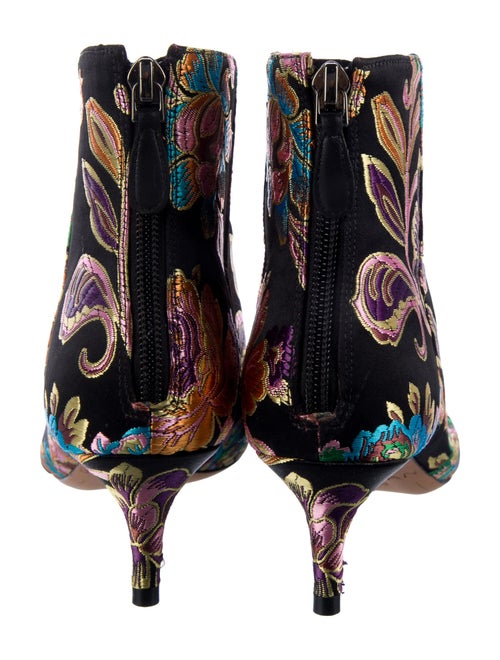Alexandre Birman Satin Floral Print Boots