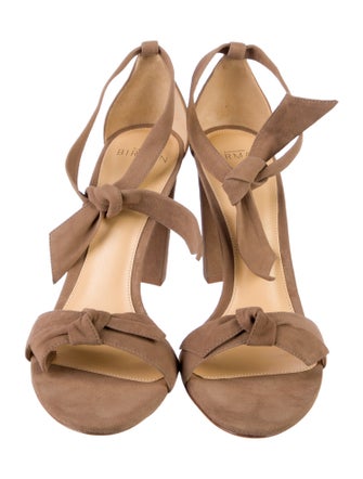 Alexandre Birman Suede Bow Accents Sandals
