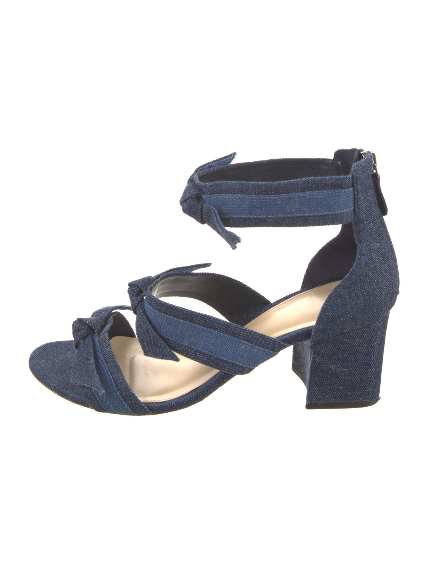 Alexandre Birman Denim Bow Accents Sandals