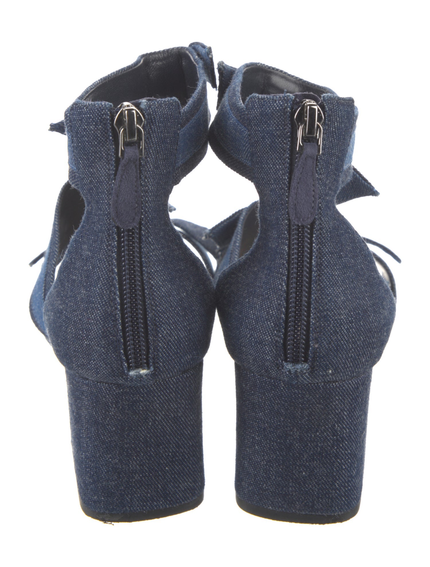 Alexandre Birman Denim Bow Accents Sandals