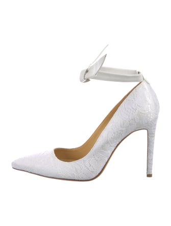 Alexandre Birman Leather Bow Accents Pumps