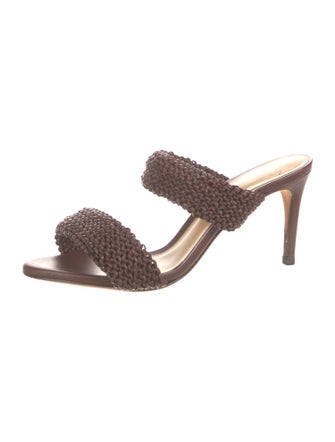 Alexandre Birman Leather Animal Print Slides