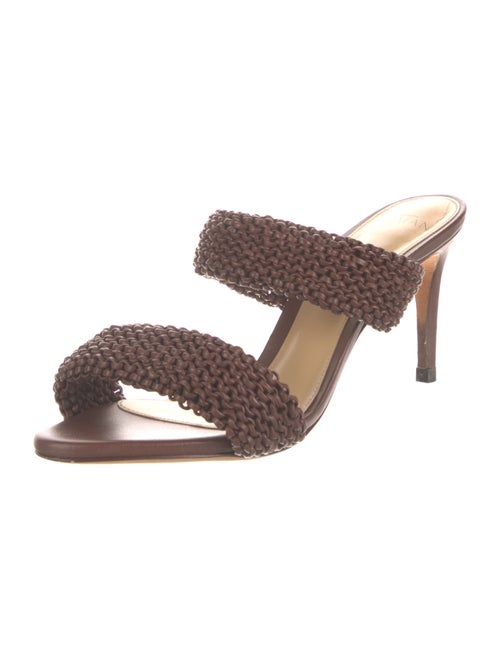 Alexandre Birman Leather Animal Print Slides