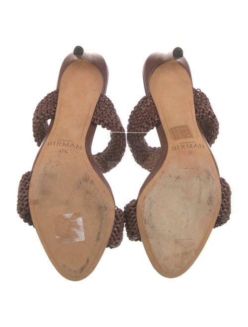Alexandre Birman Leather Animal Print Slides