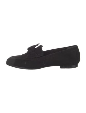 Alexandre Birman Suede Bow Accents Loafers