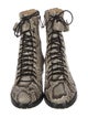 Alexandre Birman Snakeskin Animal Print Combat Boots