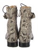 Alexandre Birman Snakeskin Animal Print Combat Boots