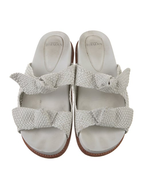 Alexandre Birman Leather Braided Accents Slides