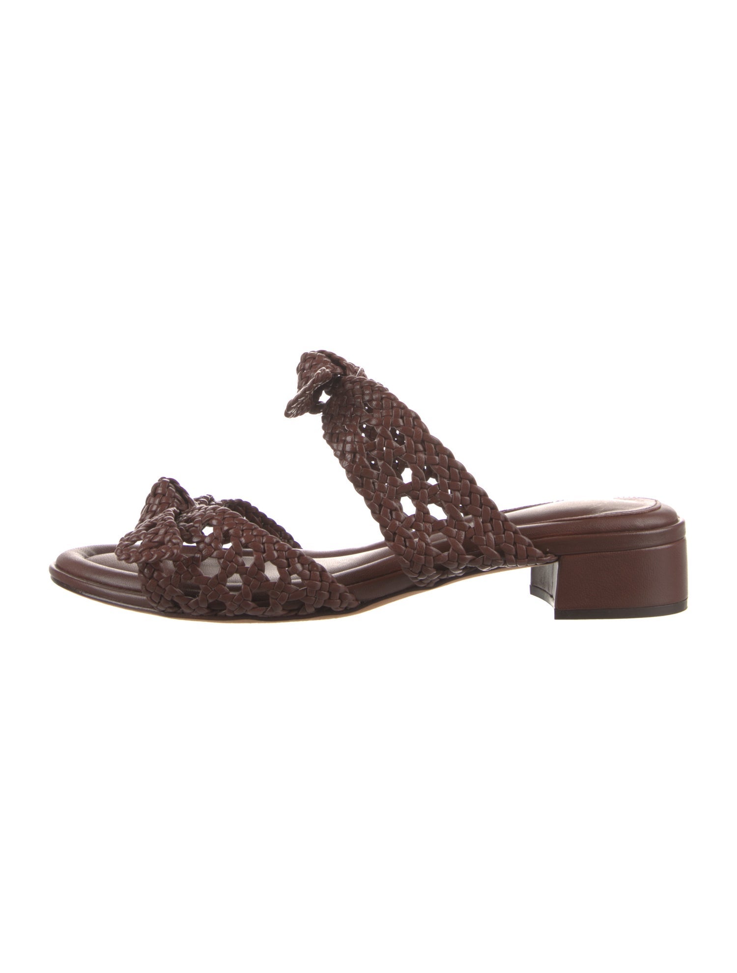 Alexandre Birman Leather Braided Accents Slides