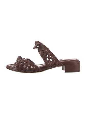 Alexandre Birman Leather Braided Accents Slides