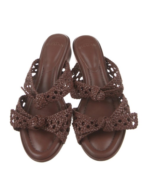 Alexandre Birman Leather Braided Accents Slides