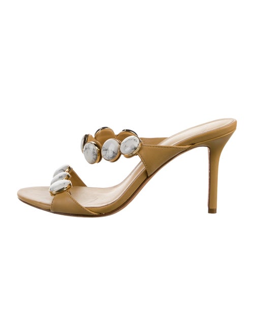 Alexandre Birman Leather Polka Dot Print Slides