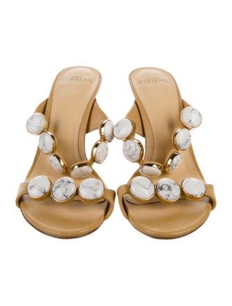 Alexandre Birman Leather Polka Dot Print Slides