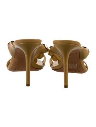 Alexandre Birman Leather Polka Dot Print Slides