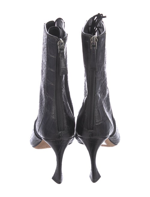 Alexandre Birman Embossed Leather Lace-Up Boots